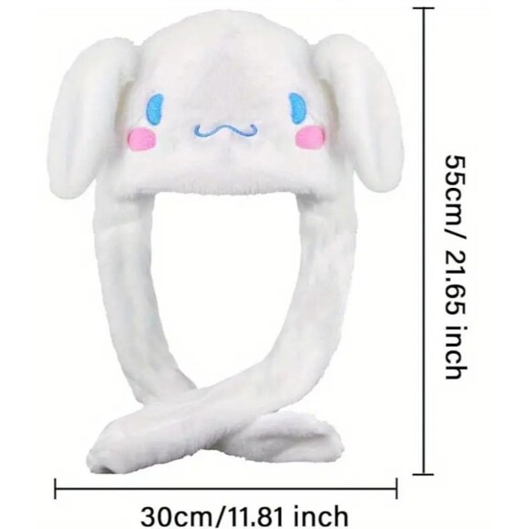 Sanrio white plush cinammoroll hat scarf animated ears fur - Picture 9 of 9